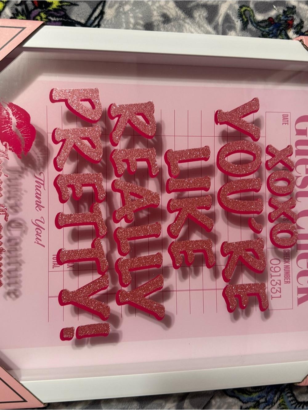 Juicy Couture Pink Glitter “You’re Like Really Pretty” Wall Plaque